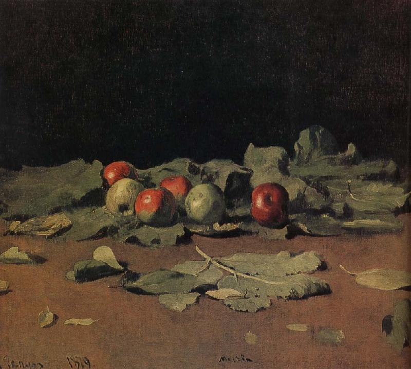  Apple still life and leaves